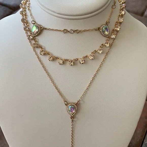 NEW! Dainty Boho Minimalist Gold Layered Necklace/ Y-Necklace - Picture 7 of 9